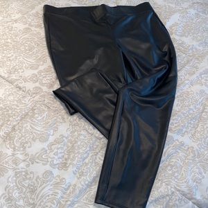 Black faux leather Loft leggings